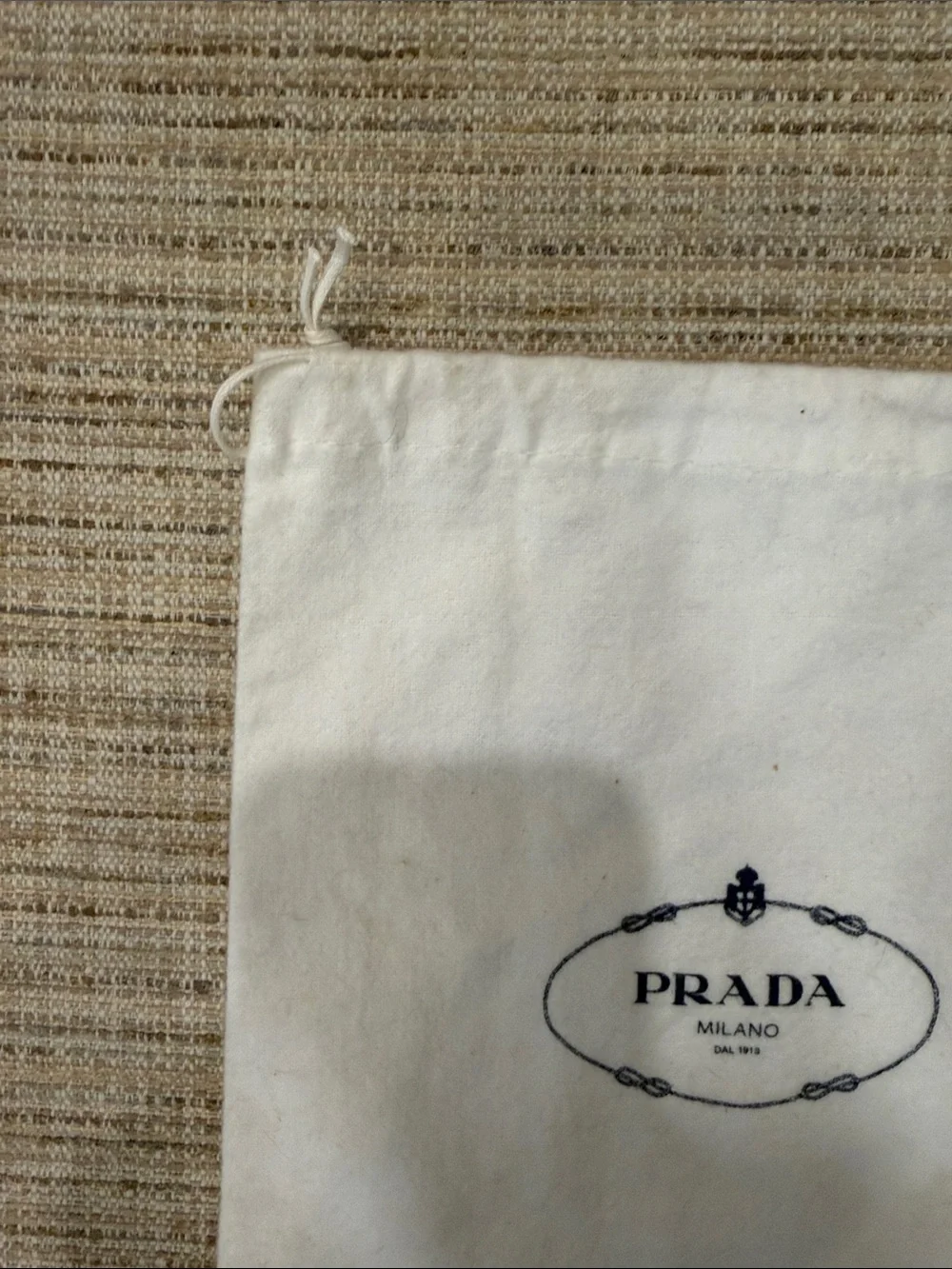 Prada White Drawstring Logo Pouch - Picture 2 of 4